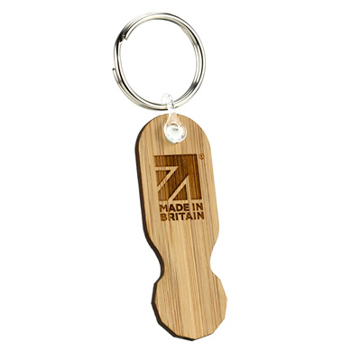 Single Sided Bamboo Trolley Keyring